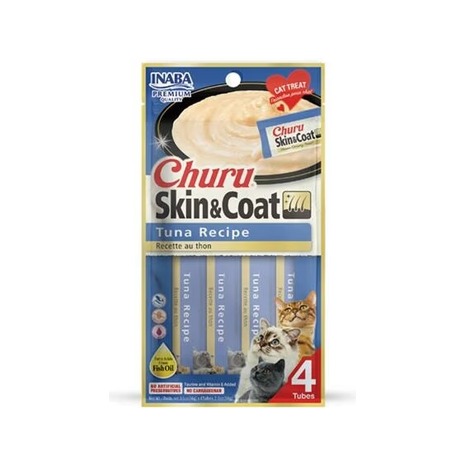 Pamlsok Inaba Churu Skin & Coat cat Tuniak 4 tuby 56 g